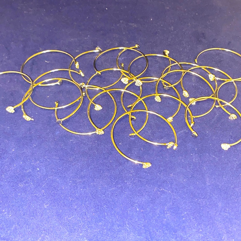 Sterling silver bangle bracelets bling heart